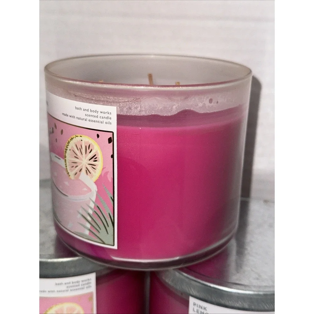 Bath & Body Works Pink Lemonade 3-Wick Scented Candle 14.5oz Essential Oils